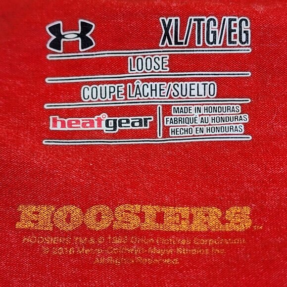 Under Armour Men’s Size XL Red Hickory 15 Hoosiers Loose Fit Graphic T-Shirt - Picture 3 of 8